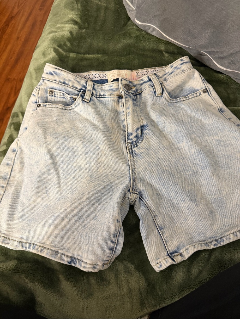 Light Wash High-Rise Denim Shorts